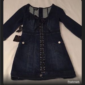 Long Sleeve Denim Bebe Dress